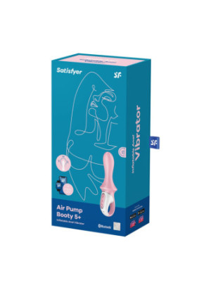 Vibromasseur anal gonflant connecté rose USB Air Pump Booty 5+ Satisfyer - CC597803